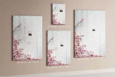 Pinnwand aus Kork mit Blumenmuster auf Holzoptik