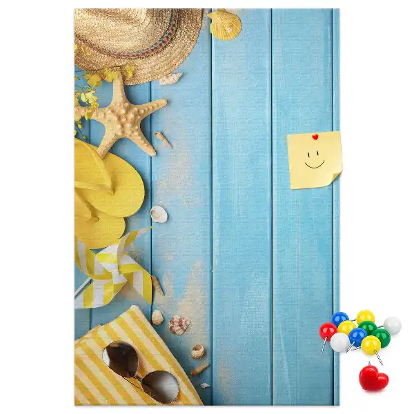 Korktafel mit Strandmotiven