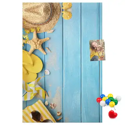 Korktafel mit Strandmotiven