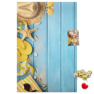 Korktafel mit Strandmotiven