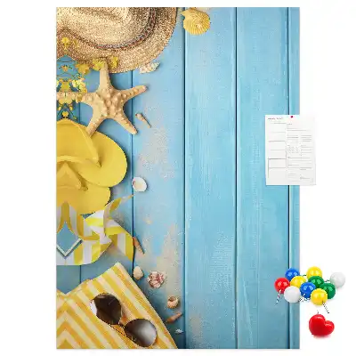Korktafel mit Strandmotiven