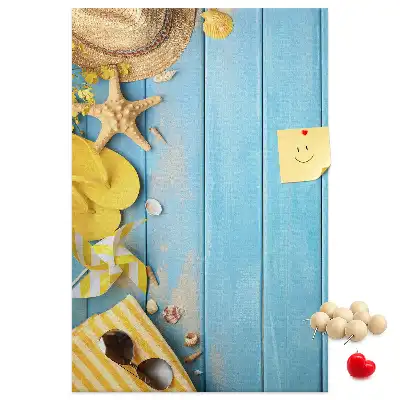 Korktafel mit Strandmotiven