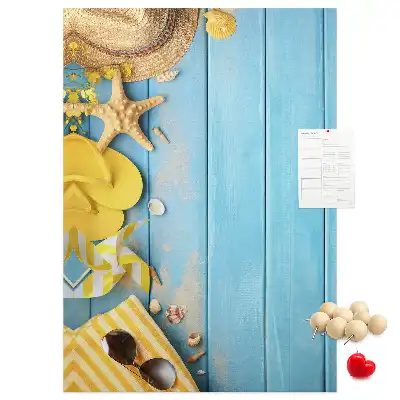 Korktafel mit Strandmotiven