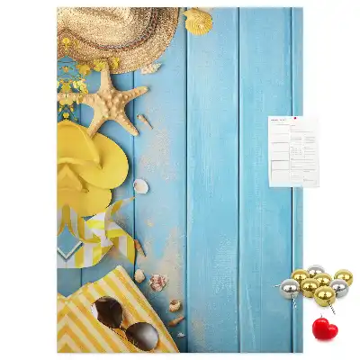 Korktafel mit Strandmotiven
