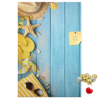 Korktafel mit Strandmotiven