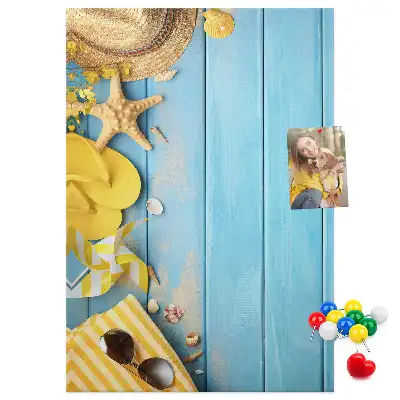 Korktafel mit Strandmotiven