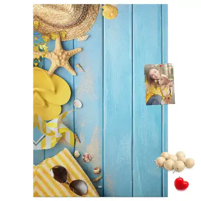 Korktafel mit Strandmotiven