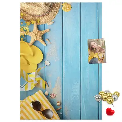 Korktafel mit Strandmotiven