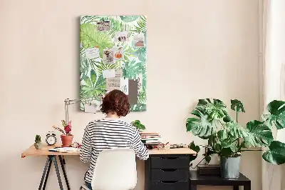 Pinnwand aus Kork mit Aquarell-Motiv Waldblätter