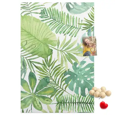 Pinnwand aus Kork mit Aquarell-Motiv Waldblätter