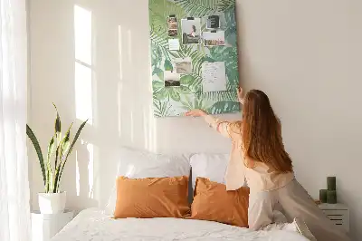 Pinnwand aus Kork mit Aquarell-Motiv Waldblätter
