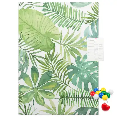 Pinnwand aus Kork mit Aquarell-Motiv Waldblätter