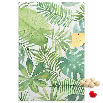 Pinnwand aus Kork mit Aquarell-Motiv Waldblätter