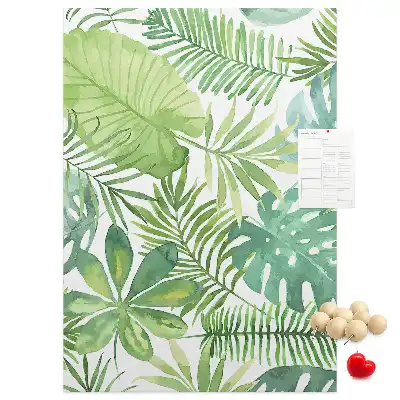Pinnwand aus Kork mit Aquarell-Motiv Waldblätter