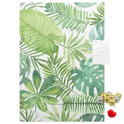 Pinnwand aus Kork mit Aquarell-Motiv Waldblätter