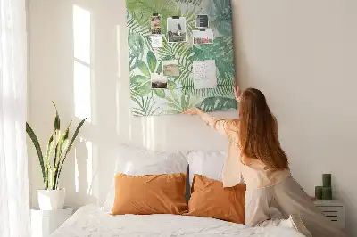 Pinnwand aus Kork mit Aquarell-Motiv Waldblätter