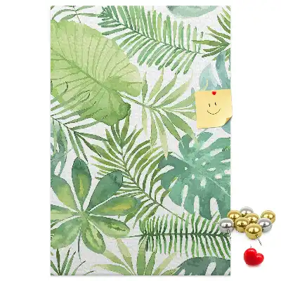 Pinnwand aus Kork mit Aquarell-Motiv Waldblätter