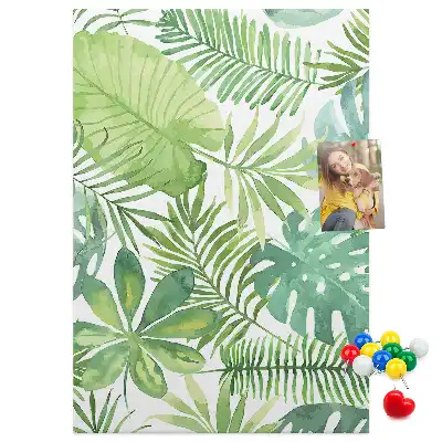 Pinnwand aus Kork mit Aquarell-Motiv Waldblätter
