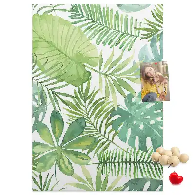 Pinnwand aus Kork mit Aquarell-Motiv Waldblätter