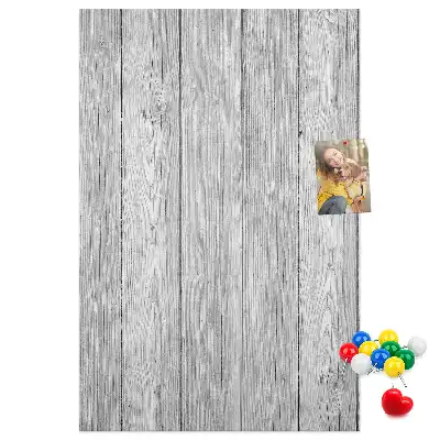 Korktafel mit Optik aus rohen Holzbrettern
