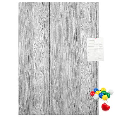 Korktafel mit Optik aus rohen Holzbrettern