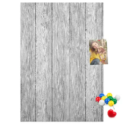 Korktafel mit Optik aus rohen Holzbrettern