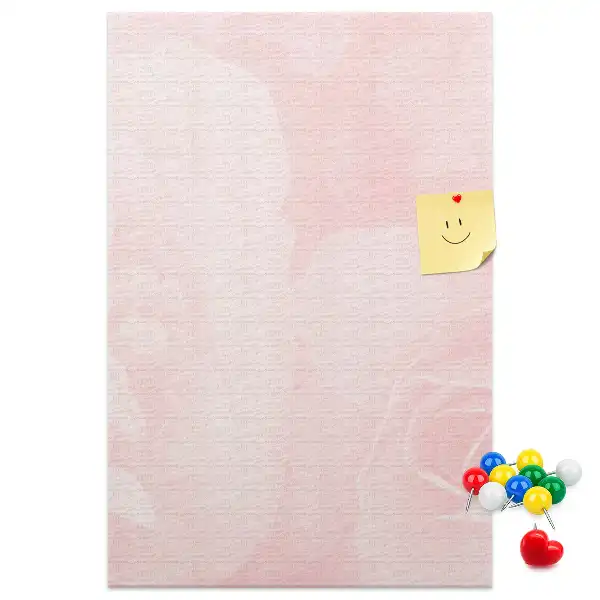 Pinnwand aus Kork mit rotem Rosenblüten-Motiv