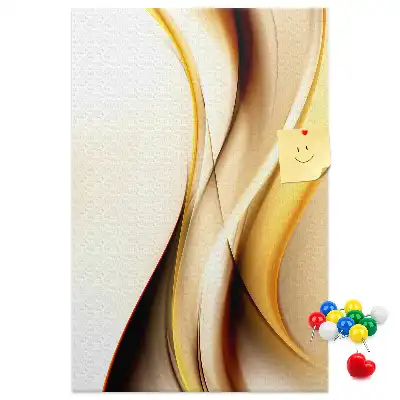 Korktafel mit abstrakter goldener Welle
