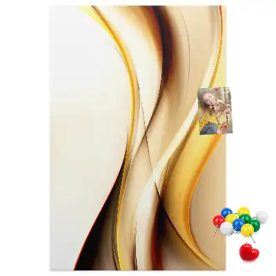 Korktafel mit abstrakter goldener Welle