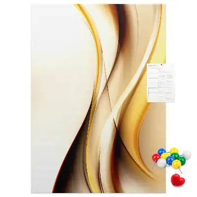 Korktafel mit abstrakter goldener Welle