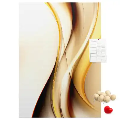Korktafel mit abstrakter goldener Welle