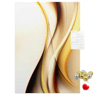 Korktafel mit abstrakter goldener Welle