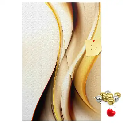 Korktafel mit abstrakter goldener Welle