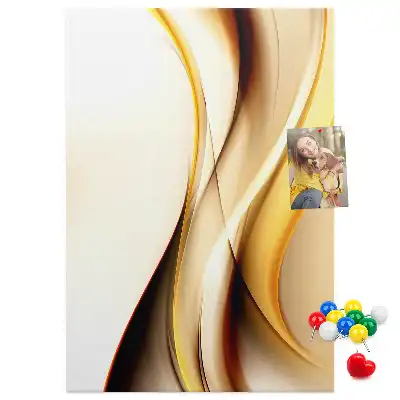 Korktafel mit abstrakter goldener Welle