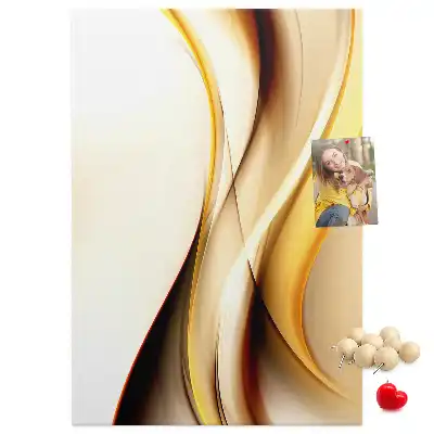 Korktafel mit abstrakter goldener Welle