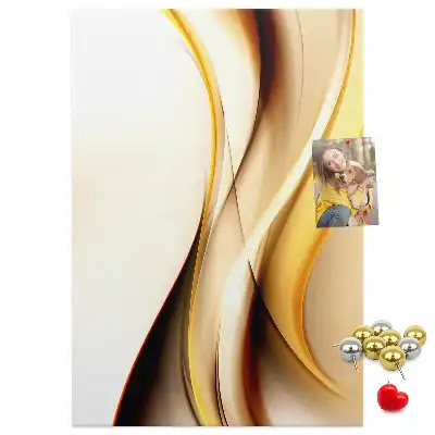 Korktafel mit abstrakter goldener Welle