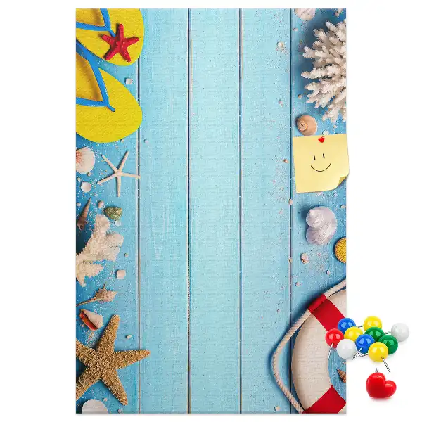 Korktafel mit Strandmotiv