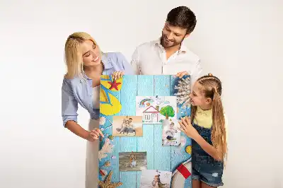 Korktafel mit Strandmotiv