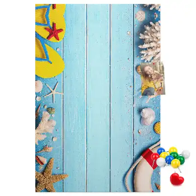 Korktafel mit Strandmotiv
