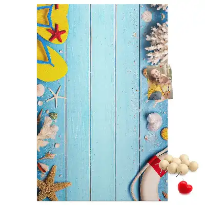 Korktafel mit Strandmotiv