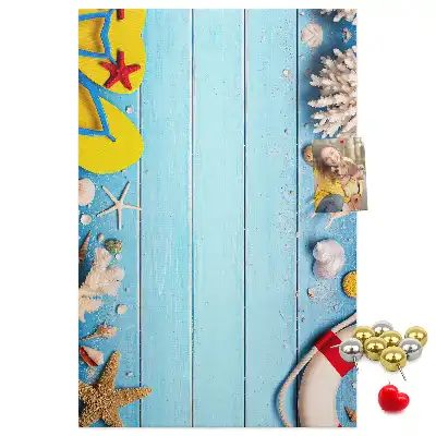 Korktafel mit Strandmotiv