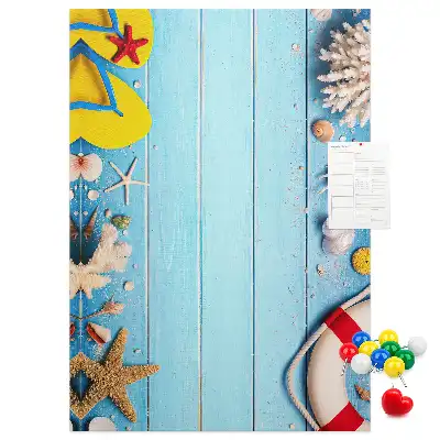 Korktafel mit Strandmotiv