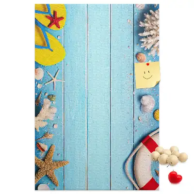 Korktafel mit Strandmotiv