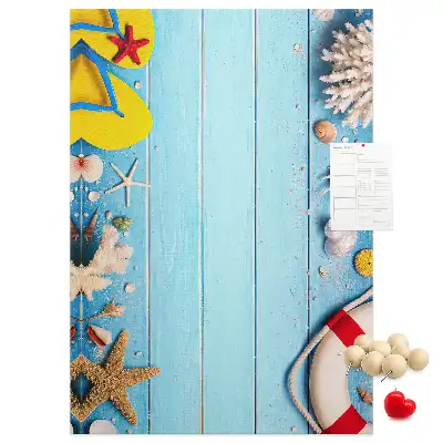 Korktafel mit Strandmotiv