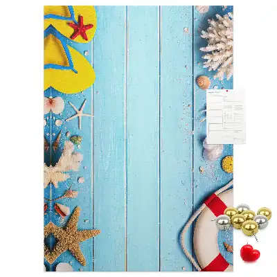 Korktafel mit Strandmotiv