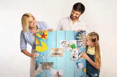 Korktafel mit Strandmotiv
