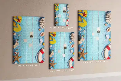 Korktafel mit Strandmotiv