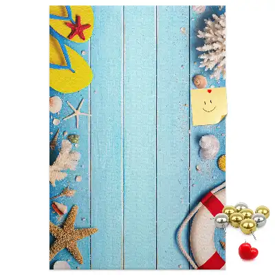 Korktafel mit Strandmotiv