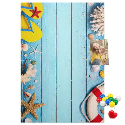 Korktafel mit Strandmotiv