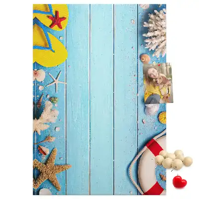 Korktafel mit Strandmotiv